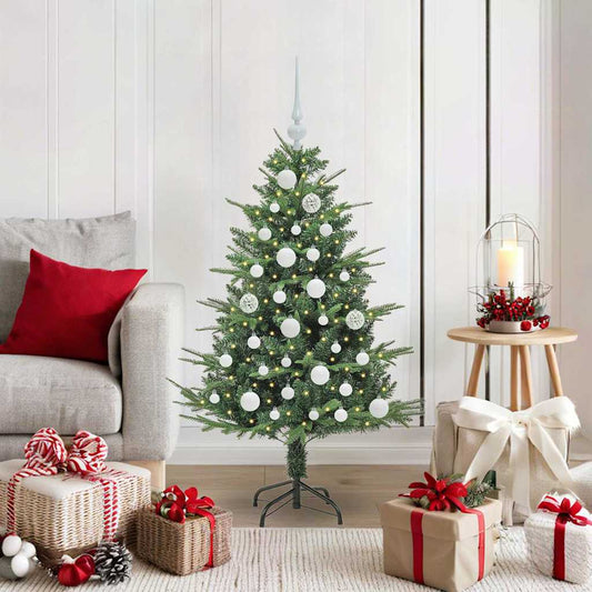 Kunstmatige Vorstverlichte Kerstboom met Bal Set Groen 120 cm