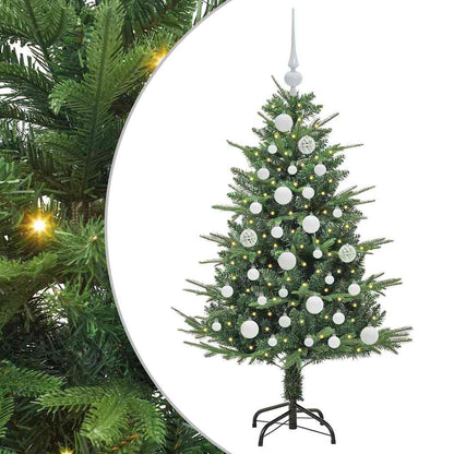 Kunstmatige Vorstverlichte Kerstboom met Bal Set Groen 120 cm