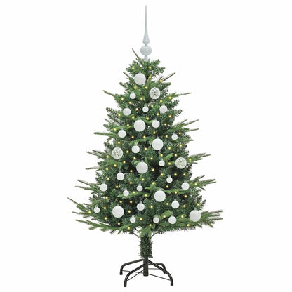 Kunstmatige Vorstverlichte Kerstboom met Bal Set Groen 120 cm