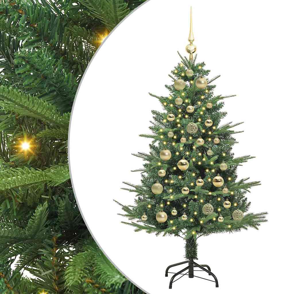 Kunstmatige Vorstverlichte Kerstboom met Bal Set Groen 120 cm