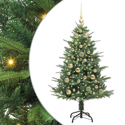 Kunstmatige Vorstverlichte Kerstboom met Bal Set Groen 120 cm