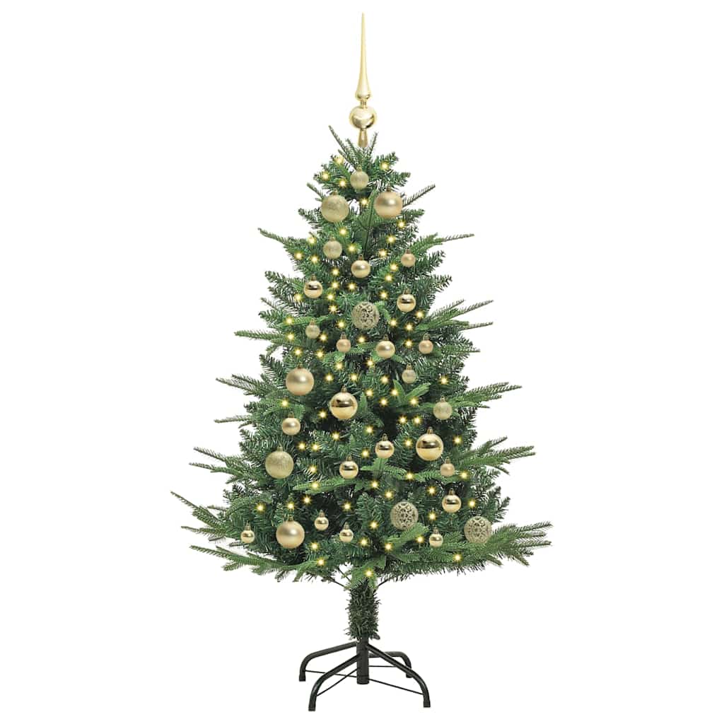 Kunstmatige Vorstverlichte Kerstboom met Bal Set Groen 120 cm