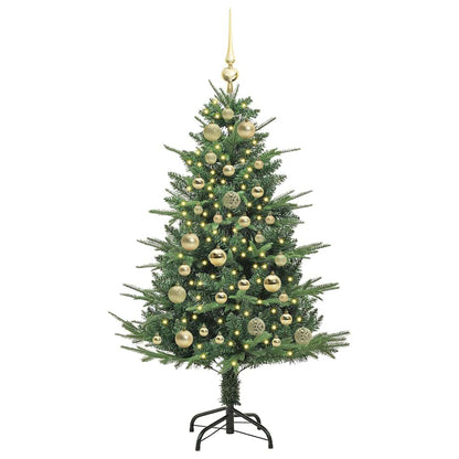 Kunstmatige Vorstverlichte Kerstboom met Bal Set Groen 120 cm
