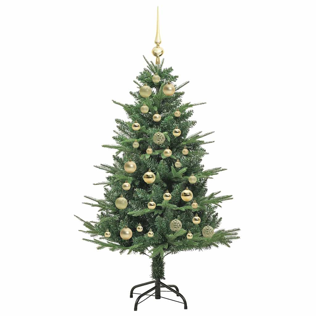 Kunstmatige Vorstverlichte Kerstboom met Bal Set Groen 120 cm