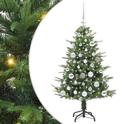 Kunstmatige Vorstverlichte Kerstboom met Bal Set Groen 120 cm