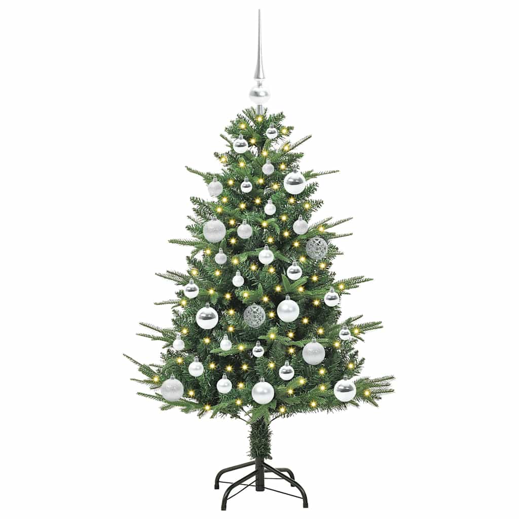 Kunstmatige Vorstverlichte Kerstboom met Bal Set Groen 120 cm