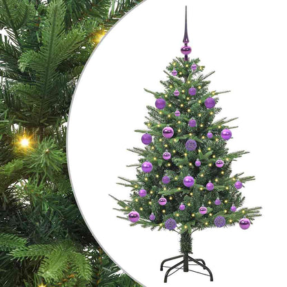 Kunstmatige Vorstverlichte Kerstboom met Bal Set Groen 120 cm