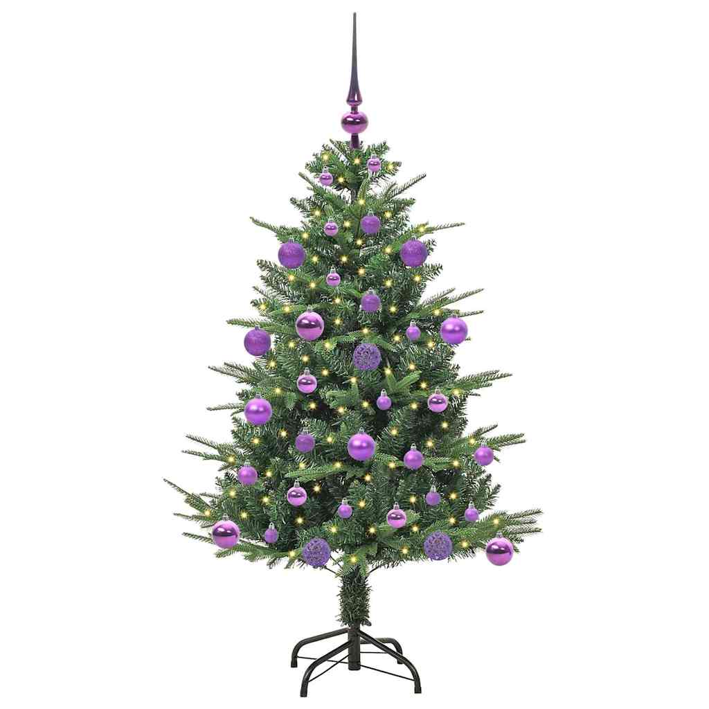 Kunstmatige Vorstverlichte Kerstboom met Bal Set Groen 120 cm