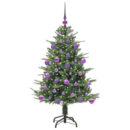Kunstmatige Vorstverlichte Kerstboom met Bal Set Groen 120 cm