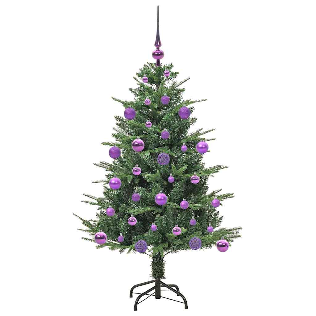 Kunstmatige Vorstverlichte Kerstboom met Bal Set Groen 120 cm