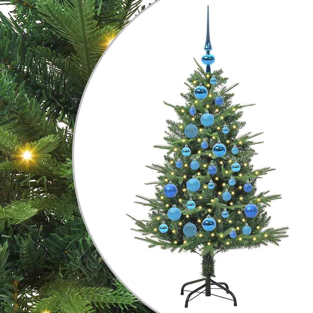Kunstmatige Vorstverlichte Kerstboom met Bal Set Groen 120 cm