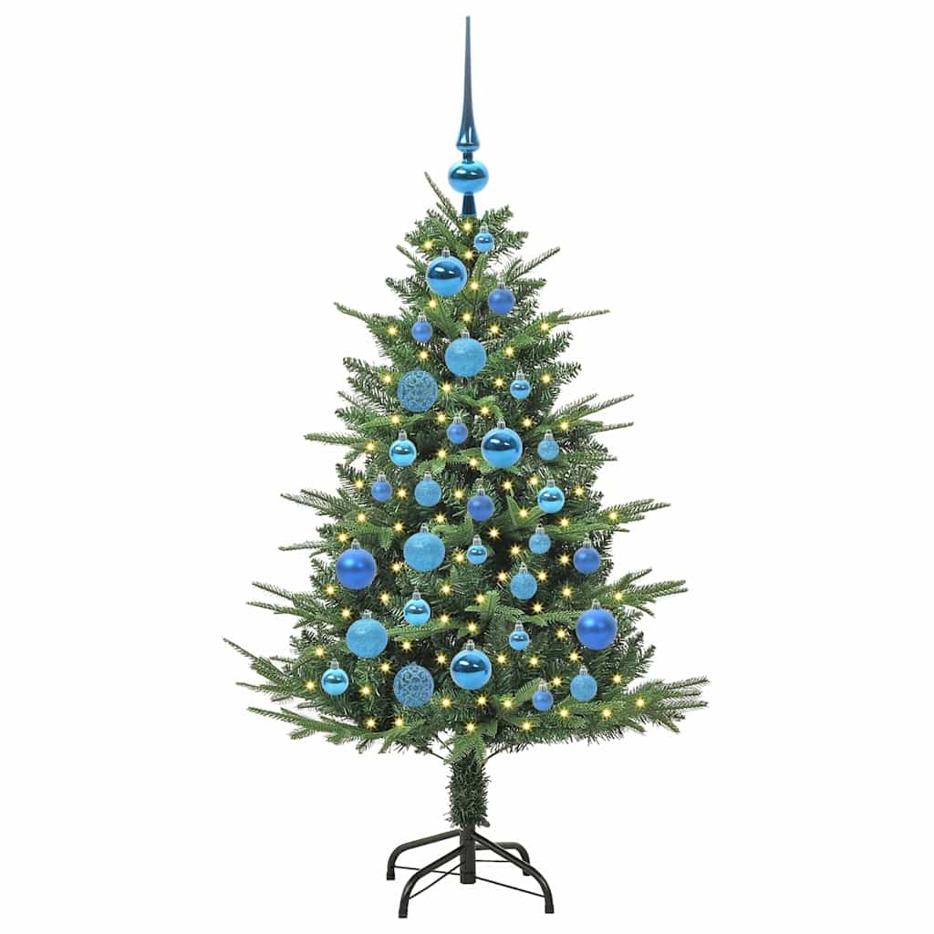 Kunstmatige Vorstverlichte Kerstboom met Bal Set Groen 120 cm