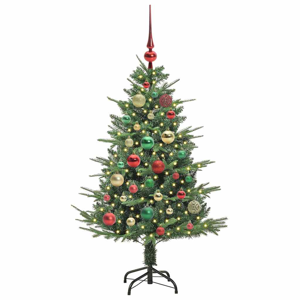 Kunstmatige Vorstverlichte Kerstboom met Bal Set Groen 120 cm