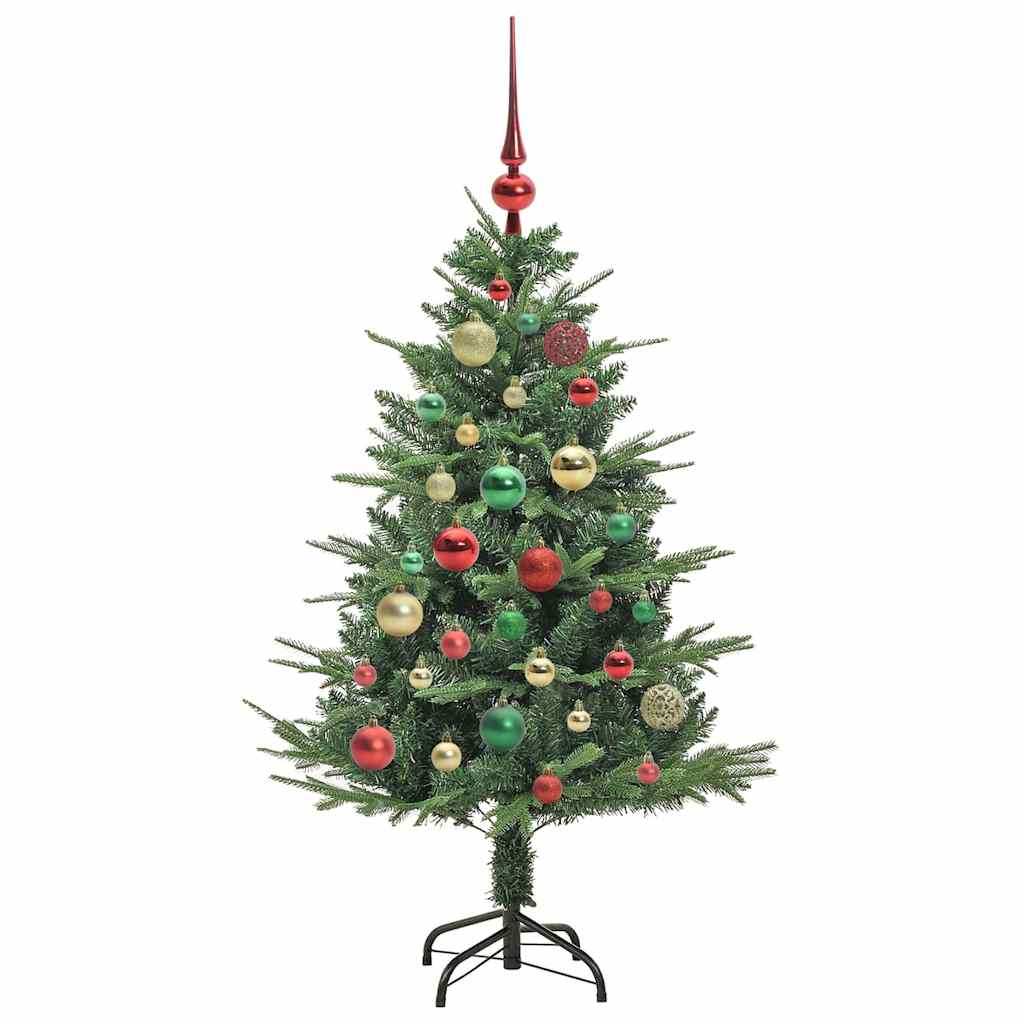 Kunstmatige Vorstverlichte Kerstboom met Bal Set Groen 120 cm