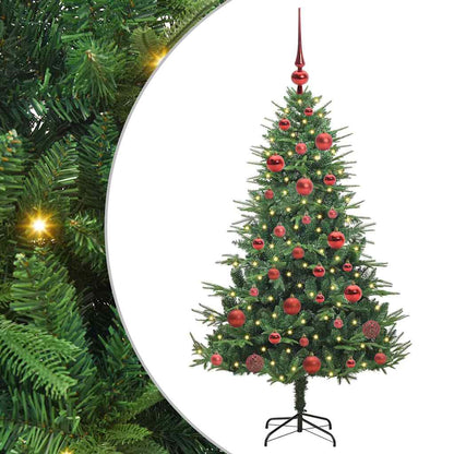 Kunstmatige Vorstverlichte Kerstboom met Bal Set Groen 150 cm