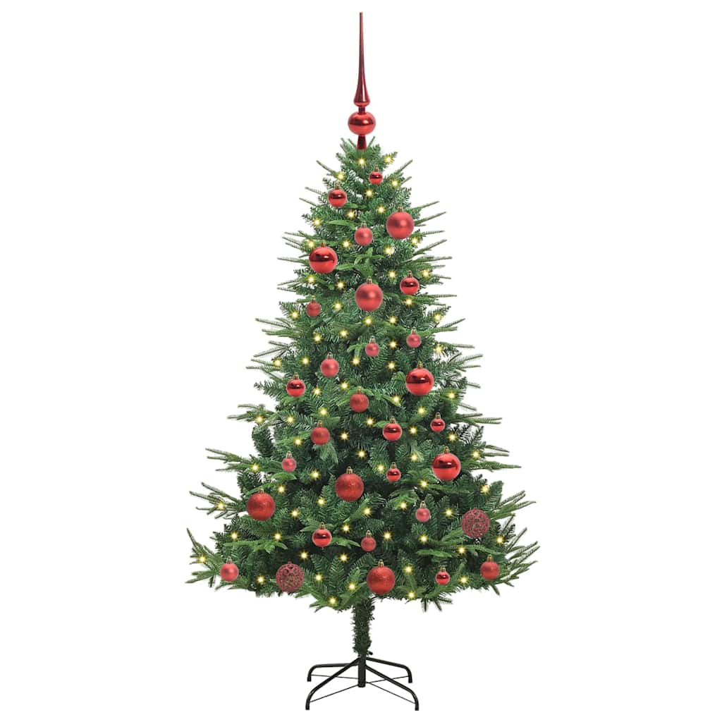 Kunstmatige Vorstverlichte Kerstboom met Bal Set Groen 150 cm