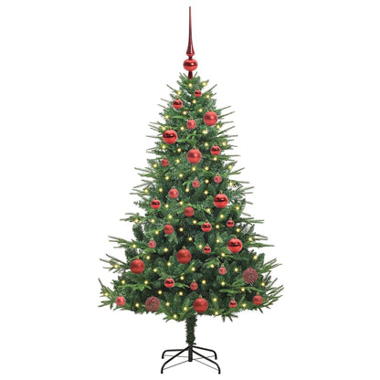 Kunstmatige Vorstverlichte Kerstboom met Bal Set Groen 150 cm