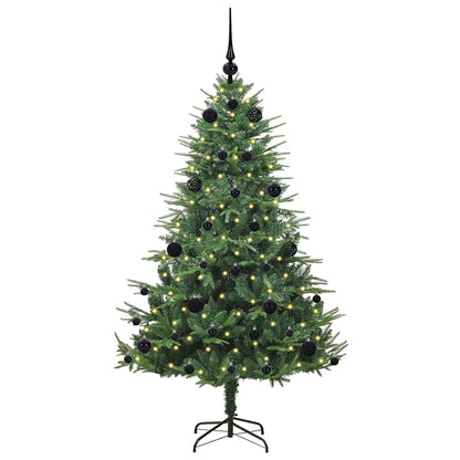 Kunstmatige Vorstverlichte Kerstboom met Bal Set Groen 150 cm