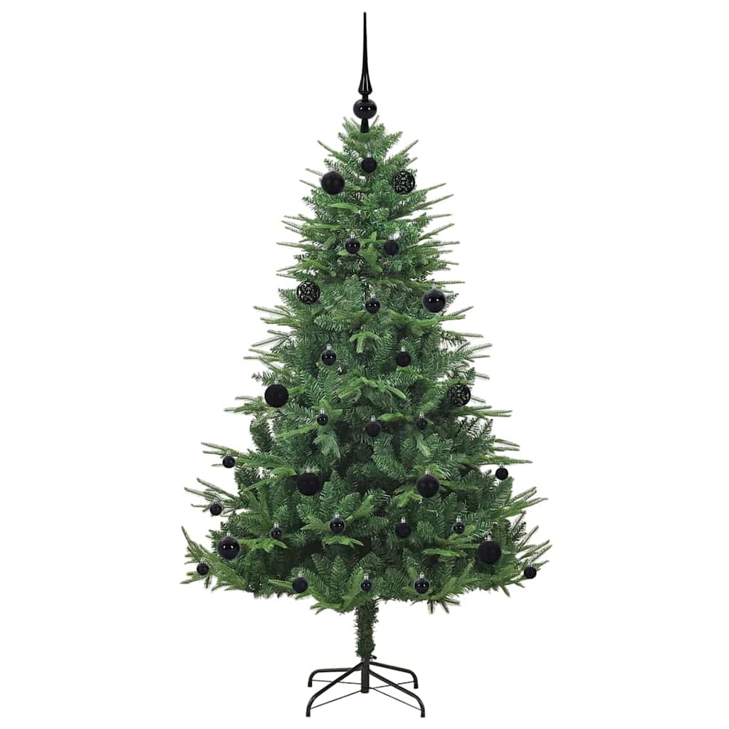 Kunstmatige Vorstverlichte Kerstboom met Bal Set Groen 150 cm