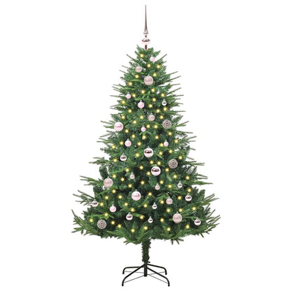 Kunstmatige Vorstverlichte Kerstboom met Bal Set Groen 150 cm