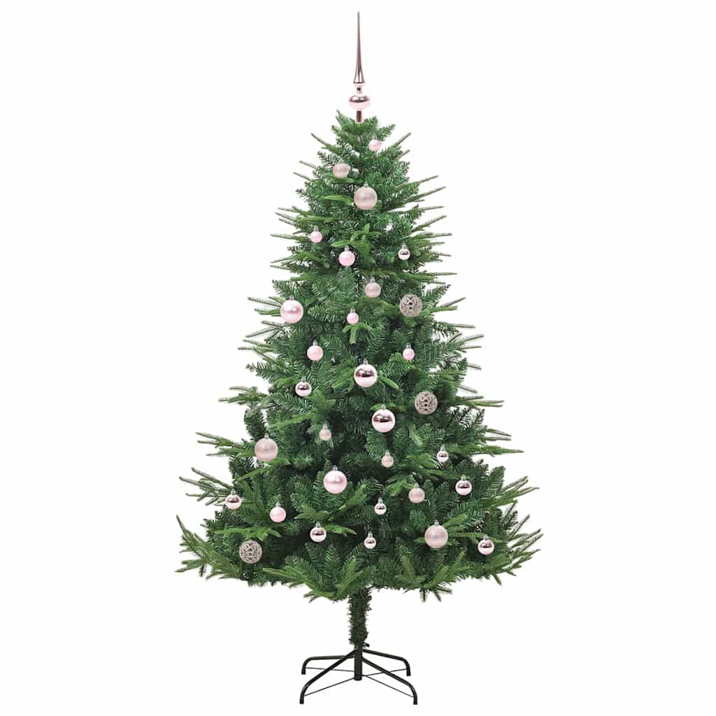 Kunstmatige Vorstverlichte Kerstboom met Bal Set Groen 150 cm