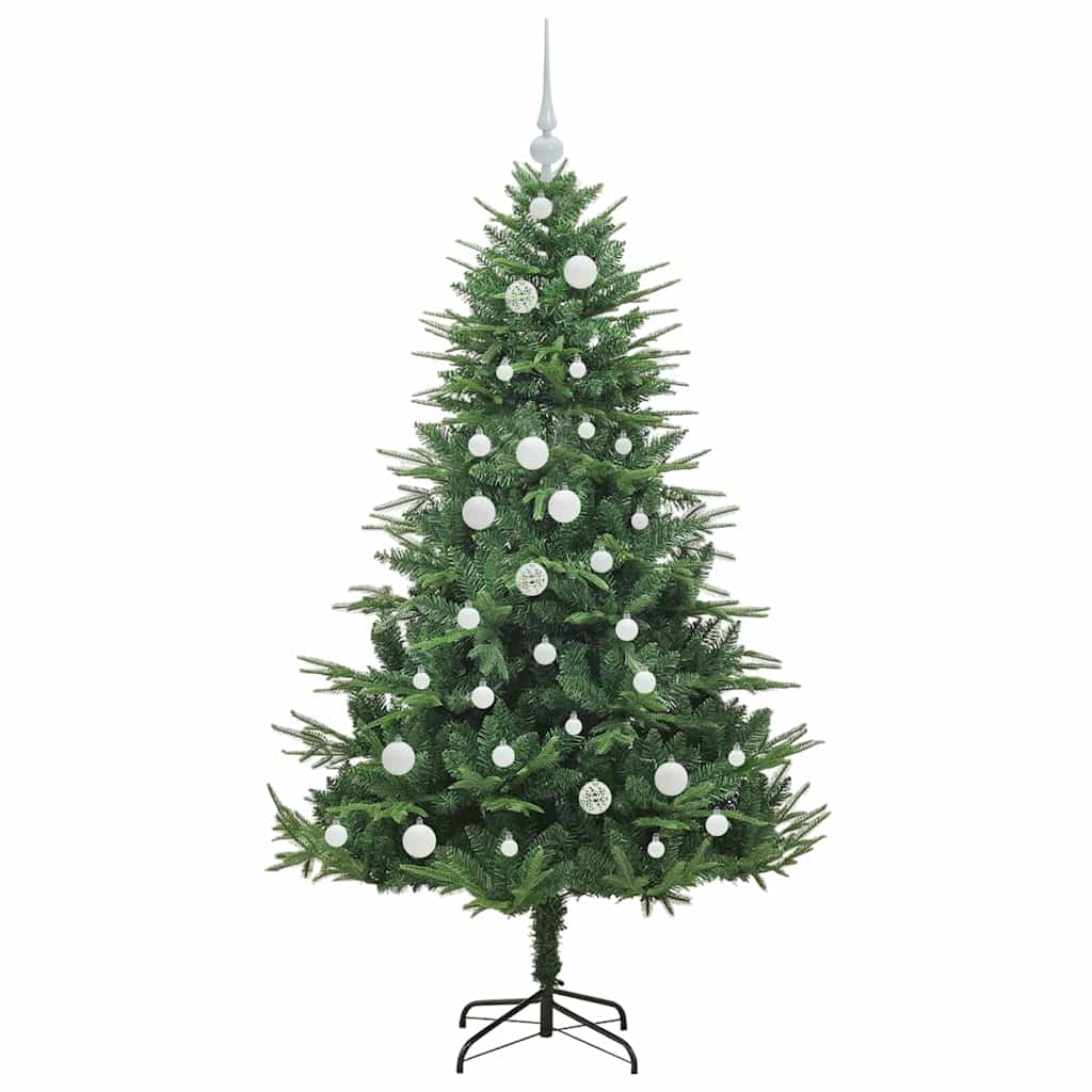 Kunstmatige Vorstverlichte Kerstboom met Bal Set Groen 150 cm