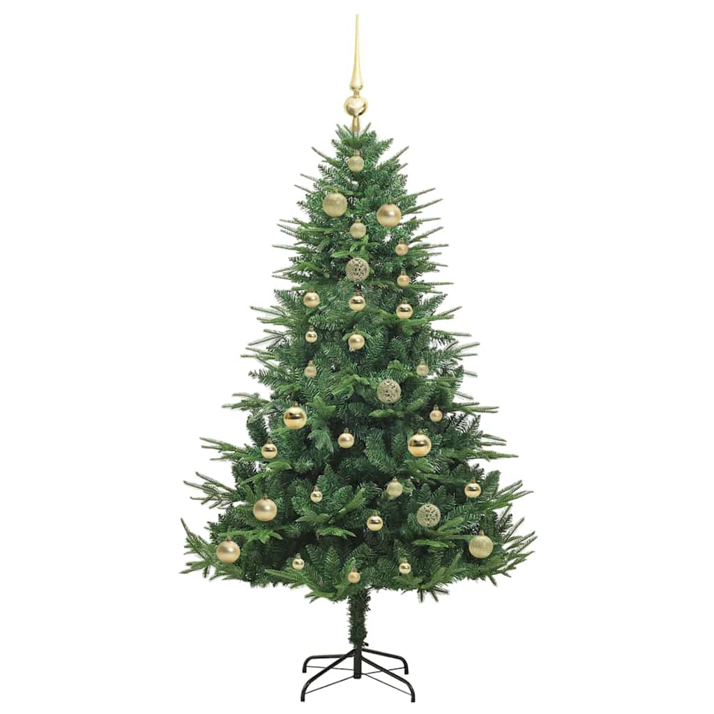 Kunstmatige Vorstverlichte Kerstboom met Bal Set Groen 150 cm