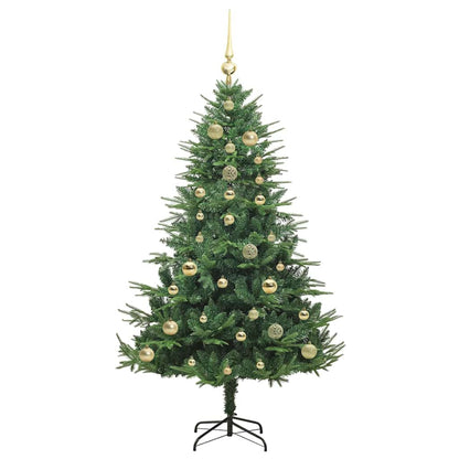 Kunstmatige Vorstverlichte Kerstboom met Bal Set Groen 150 cm
