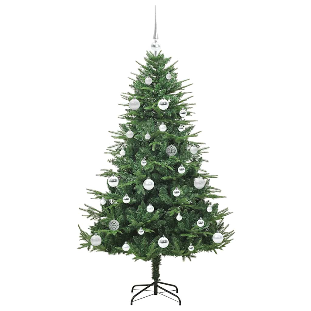 Kunstmatige Vorstverlichte Kerstboom met Bal Set Groen 150 cm