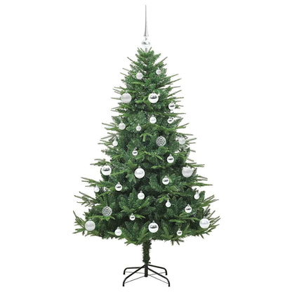 Kunstmatige Vorstverlichte Kerstboom met Bal Set Groen 150 cm