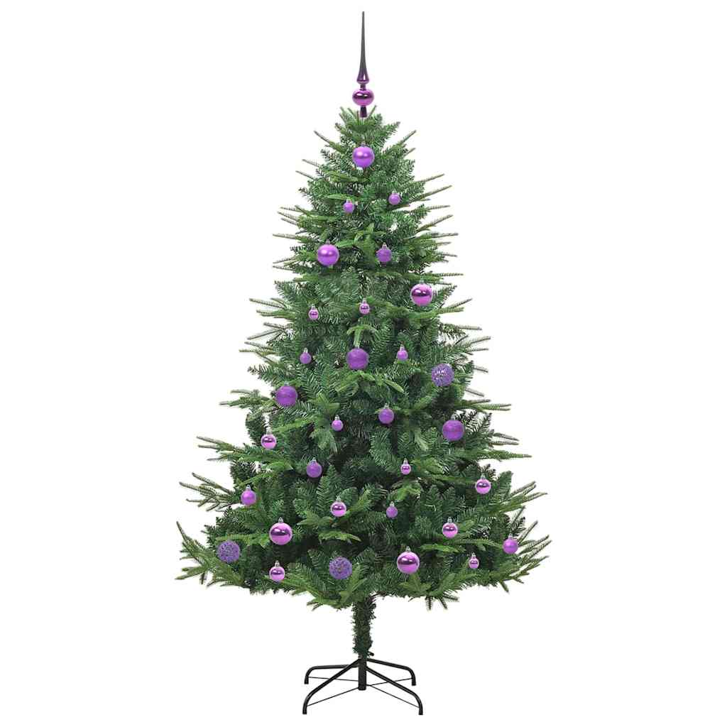 Kunstmatige Vorstverlichte Kerstboom met Bal Set Groen 150 cm
