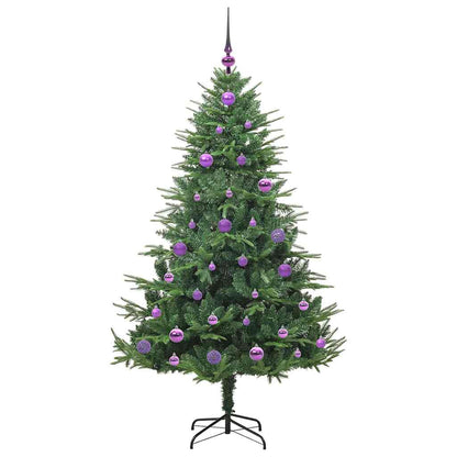Kunstmatige Vorstverlichte Kerstboom met Bal Set Groen 150 cm