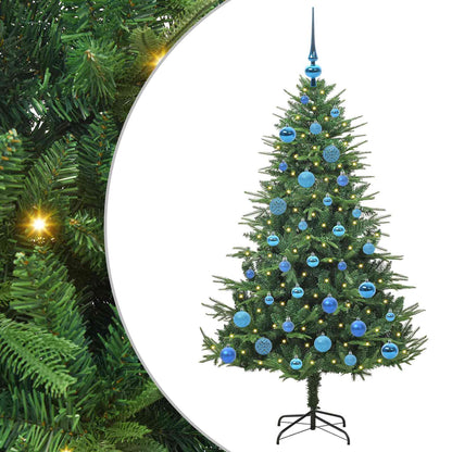 Kunstmatige Vorstverlichte Kerstboom met Bal Set Groen 150 cm