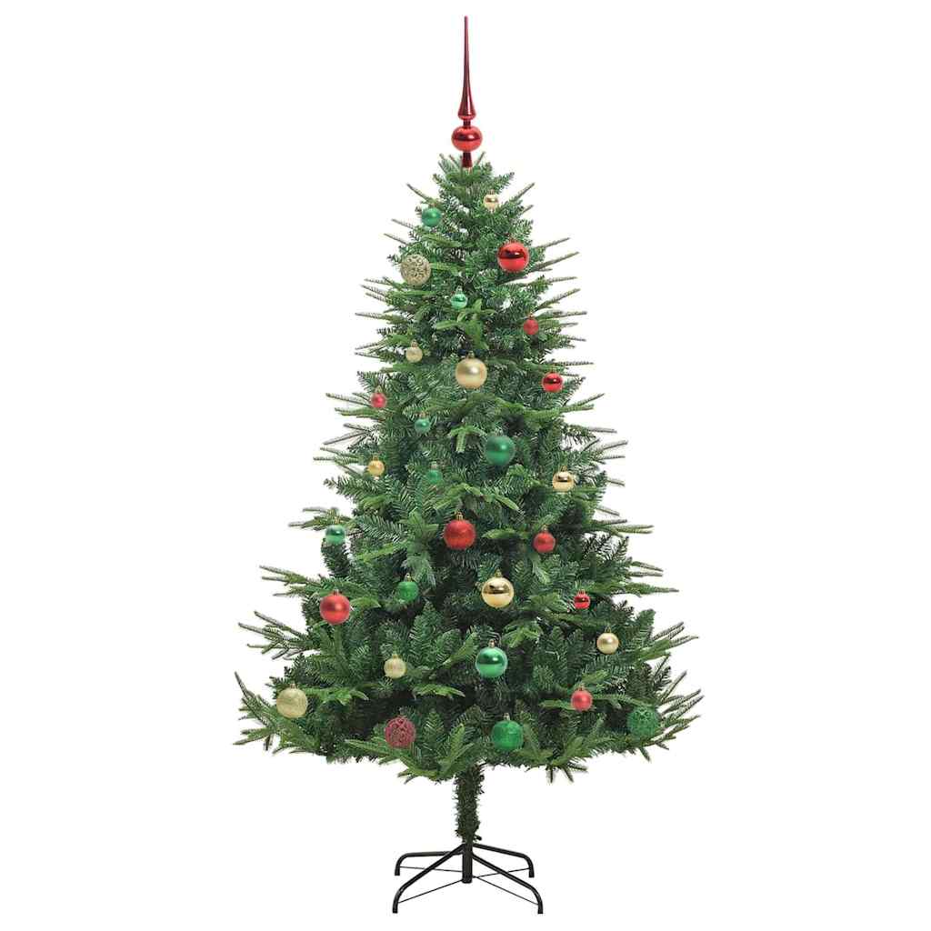 Kunstmatige Vorstverlichte Kerstboom met Bal Set Groen 150 cm