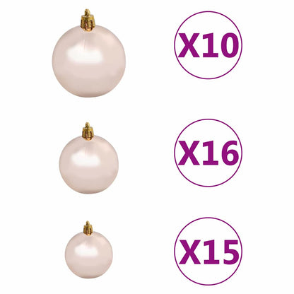 Kunstmatige Vorstverlichte Kerstboom met Bal Set Groen 180 cm
