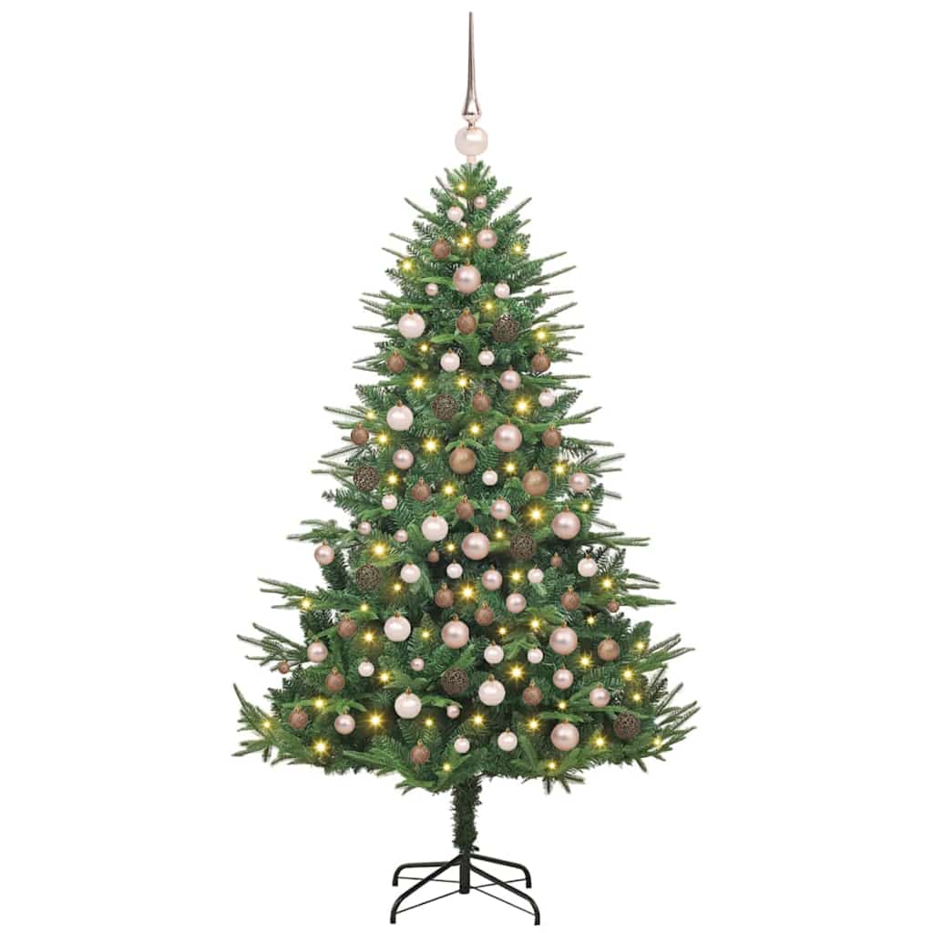Kunstmatige Vorstverlichte Kerstboom met Bal Set Groen 180 cm