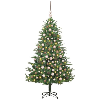 Kunstmatige Vorstverlichte Kerstboom met Bal Set Groen 180 cm