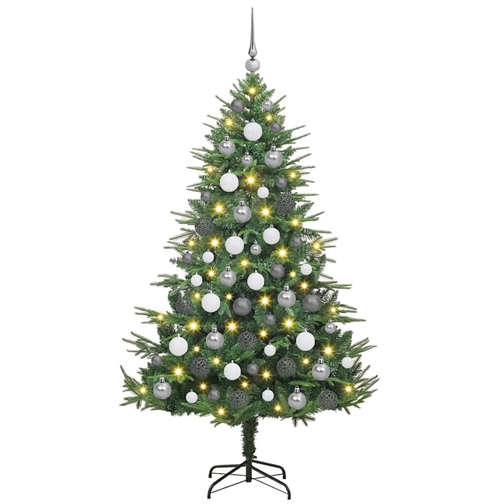 Kunstmatige Vorstverlichte Kerstboom met Bal Set Groen 180 cm