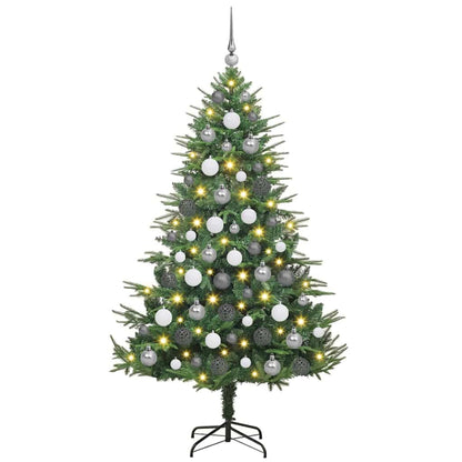 Kunstmatige Vorstverlichte Kerstboom met Bal Set Groen 180 cm