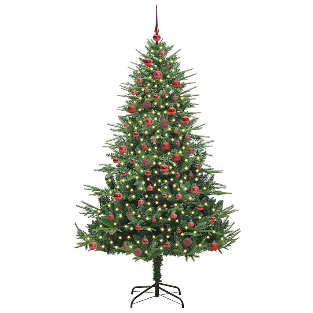 Kunstmatige Vorstverlichte Kerstboom met Bal Set Groen 180 cm