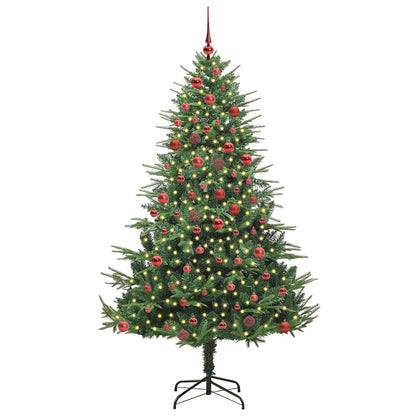 Kunstmatige Vorstverlichte Kerstboom met Bal Set Groen 180 cm