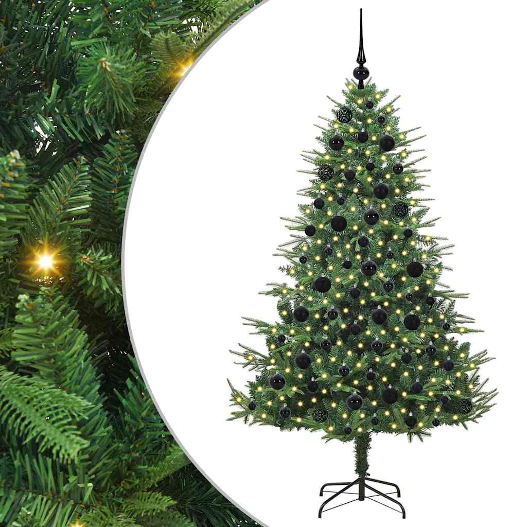 Kunstmatige Vorstverlichte Kerstboom met Bal Set Groen 180 cm