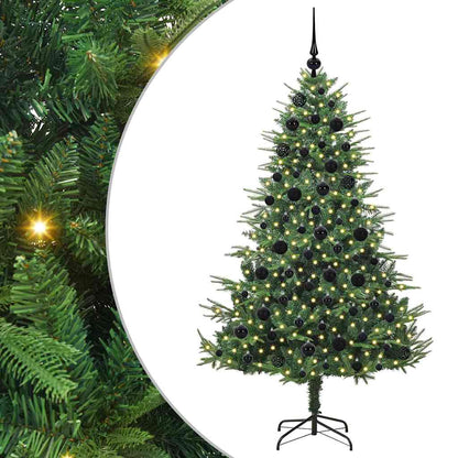 Kunstmatige Vorstverlichte Kerstboom met Bal Set Groen 180 cm