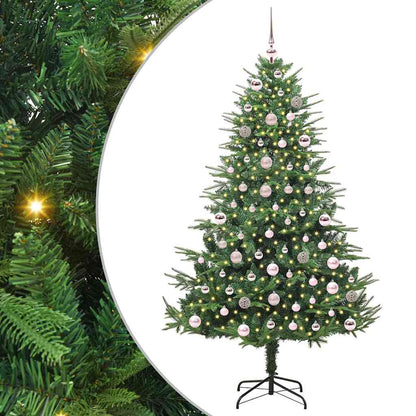 Kunstmatige Vorstverlichte Kerstboom met Bal Set Groen 180 cm
