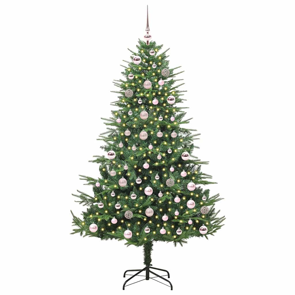 Kunstmatige Vorstverlichte Kerstboom met Bal Set Groen 180 cm