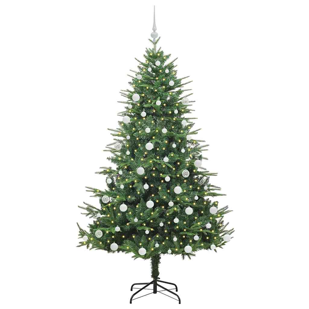 Kunstmatige Vorstverlichte Kerstboom met Bal Set Groen 180 cm
