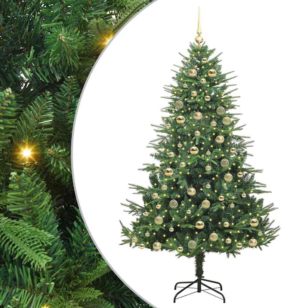 Kunstmatige Vorstverlichte Kerstboom met Bal Set Groen 180 cm