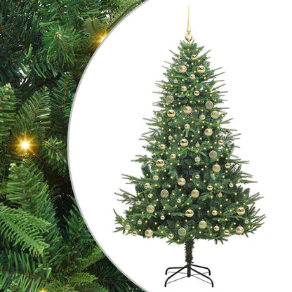 Kunstmatige Vorstverlichte Kerstboom met Bal Set Groen 180 cm