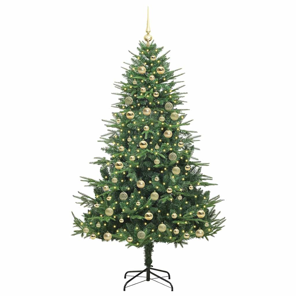 Kunstmatige Vorstverlichte Kerstboom met Bal Set Groen 180 cm