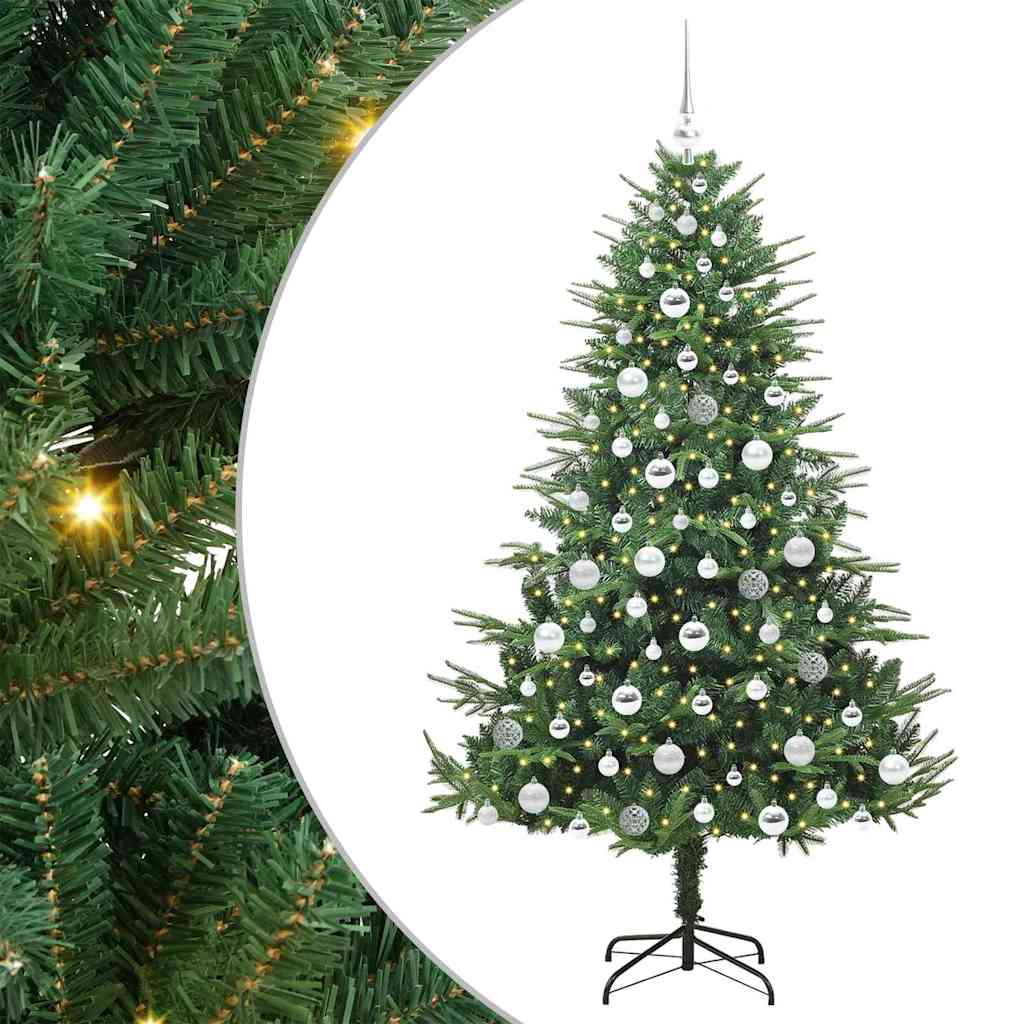 Kunstmatige Vorstverlichte Kerstboom met Bal Set Groen 180 cm